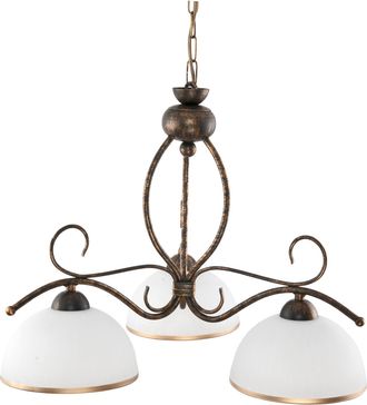 OEM L&aacute;mpara De Techo Colgante Negra Con Detalles En Oro Antiguo Y Pantalla Blanca Gomera 9-982