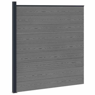 vidaXL Panel De Valla Wpc Y Aluminio Gris Vidaxl