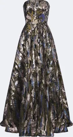 Elie Saab Embellished silk-blend bustier gown