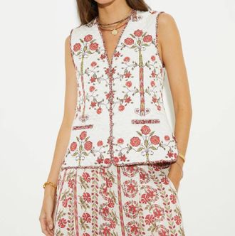Boteh Ceres Quilted Vest In Gardenia