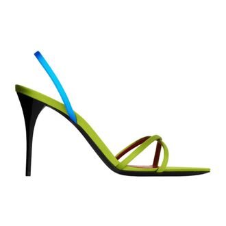 Saint Laurent High Heel Sandals, female, Green, Size: 8 1/2 US Sandali Aperti sul Retro 3590