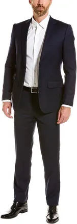 Zanetti Porto Wool-Blend Suit with Flat Front Pant