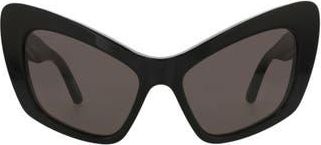 Balenciaga 58mm Cat Eye Sunglasses in Black Black Grey at Nordstrom Rack