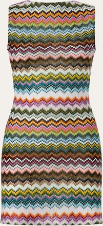 Missoni Mare Open-Back Striped Metallic Crochet Mini Dress