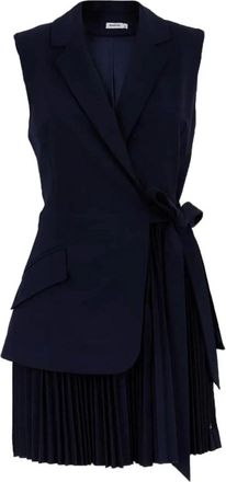 SIMKHAI Kleedjes, Dames, Blauw, S, Polyester, Wikkeljurk