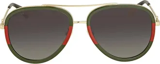 Gucci Grey Gradient Pilot Unisex Sunglasses GG0062S 003 57