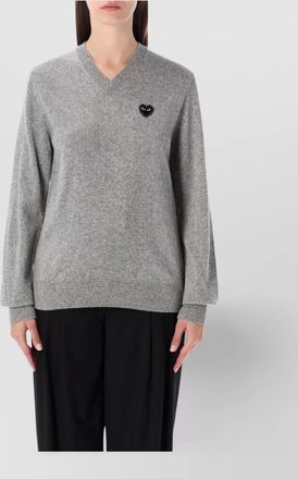 Comme Des Garçons heart detail v neck long sleeve top