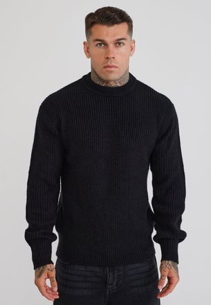 Siksilk Su&eacute;ter de punto negro para hombres XXL