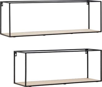 Premier Housewares Interiors By Premier Functional Design Cuboid Shelves, Stylish Wall Mounted Shelves For Bedroom, Sleek Metal Bedroom Shelves