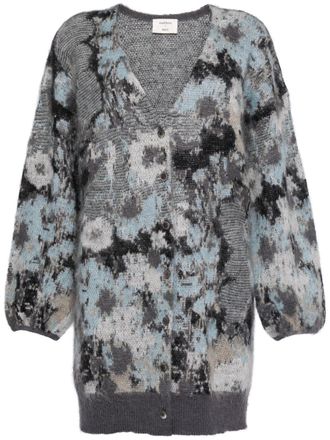 Onefifteen intarsia-knitted cardigan - women - Nylon/Wool/Mohair - S - Grey