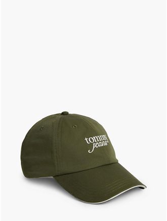 Tommy Hilfiger Womens Tommy Jeans Embroidered Baseball Cap - Dark Greenery
