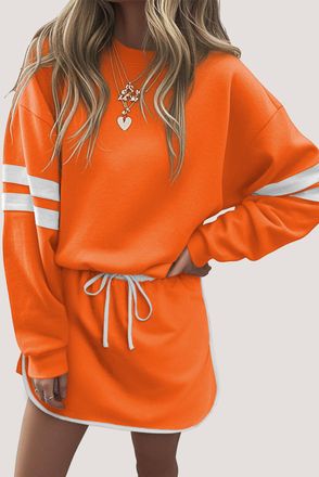 Azura Exchange Sweatshirt Jurk Met Touwtje Set