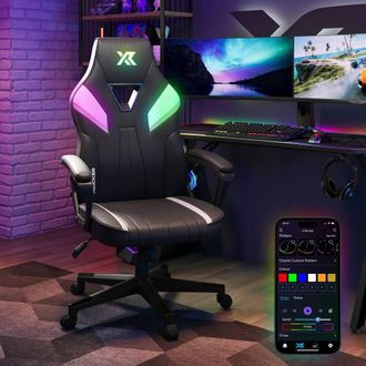 X Rocker Tempest Ergonomic PC Office Gaming Chair with Extra Wide Seat in Black