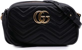 Gucci Pre-owned Womens Marmont Shoulder Bag - Black Leather - One Size