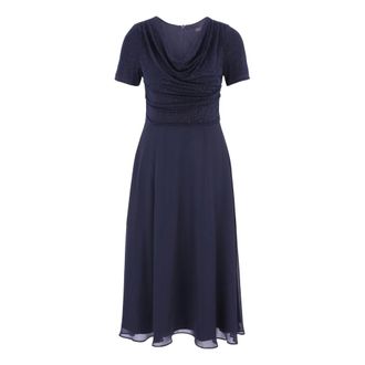 Vera Mont Kleedjes, Dames, Blauw, 4Xl, Glitter Cocktailjurk