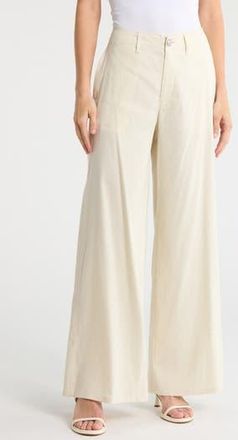 Rag & Bone Serena Linen High Rise Trousers in Pale Tan at Nordstrom Rack, Size 14
