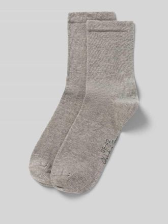 Christian Berg Socken aus Baumwoll-Mix mit Logo-Detail in Mittelgrau Melange, Gr&ouml;&szlig;e 35-38