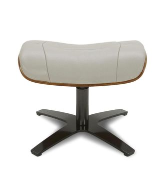 MyNewDesign Puf en piel gris y roble natural