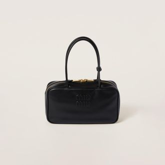 Miu Miu Beau Leather Top-handle Bag, Woman, Black