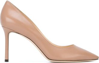 Jimmy Choo London Peach Peach Romy 85 Leather Pumps