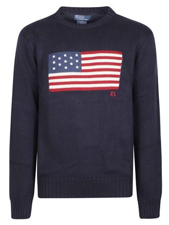 Polo Ralph Lauren Round Neck Flag American Flag Cotton Sweater