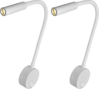 OEM Paquete De 2 Focos De Pared Blancos - L&aacute;mpara De Mesita De Noche Cobmount - Montaje En Superficie, 3w, Luz Nocturna Con Interruptor De Bot&oacute;n Pulsador