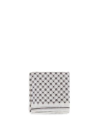 Brunello Cucinelli Silk Geometric Pocket Square - Hazelnut
