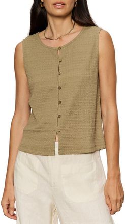 Sanctuary Textured Vacation Knit Vest in Covert Green at Nordstrom, Size X-Large