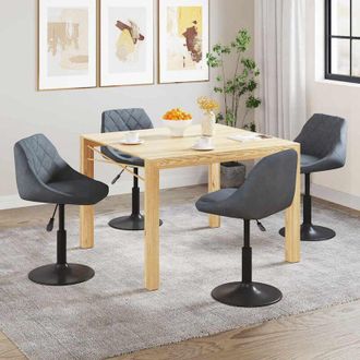 vidaXL Vidaxl - Sillas De Comedor Giratorias 4 Unidades Terciopelo Gris Oscuro