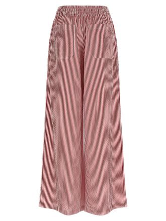 P.A.R.O.S.H. Striped Cotton Poplin Trousers - Burgundy