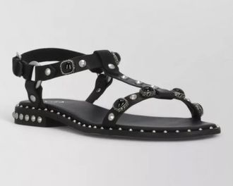 Ash leather sandals flat sole ankle strap