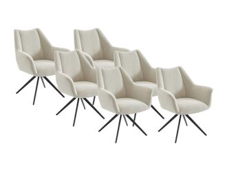 VENTE-UNIQUE.COM Set de 6 sillas tela beige