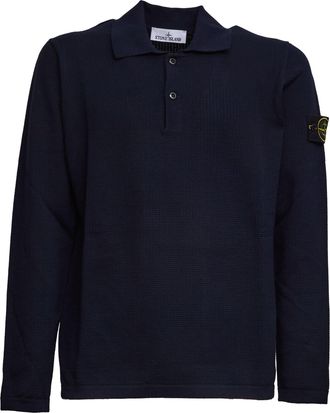 Stone Island Two Button Long Sleeve Regular Polo Shirt