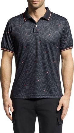 Psycho Bunny Winston Print Sport Polo in Black at Nordstrom Rack, Size 8(Xxl)