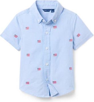 Janie and Jack Embroidered Flag Shirt in Blue at Nordstrom, Size 18-24M