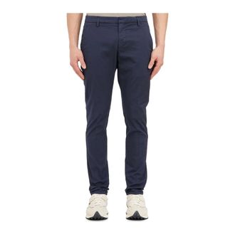Dondup Straight Leg Cotton Trousers - male - Dondup - Chinos - Blue - W32 - Trousers