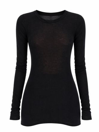 Rick Owens Black Sheer Center Back Seam T-Shirt