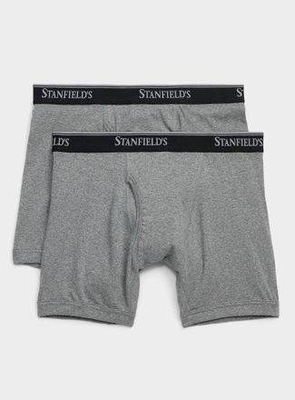 Stanfields Mens 6 ultra-comfortable solid boxer briefs Flex 2-pack