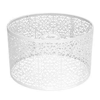 OEM Pantalla De L&aacute;mpara Met&aacute;lica Calada, Base E27/e14, Uso Universal, Buena Disipaci&oacute;n Del Calor, Acabado Elegante, Color Blanco