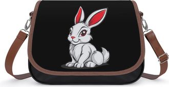 Generic Rabbit1 Easter Bunny Crossbody Bag Womens Handbag PU Message Bags Shoulder Purse with Adjustable Strap