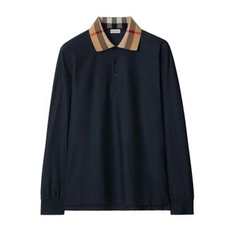 Burberry Polo Shirts, male, Blue, Size: XL Burberry T-shirts and Polos Blue
