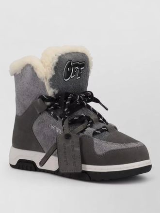 Off-white winter sneaker boot ankle height rubber