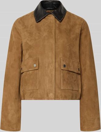 Jake*s Casual Jacke aus Wildleder in Schlamm, Gr&ouml;&szlig;e 34