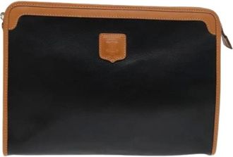 Celine Pre-owned Clutches, female, Black, Size: ONE SIZE Pre-owned Vintage Leather Clutch