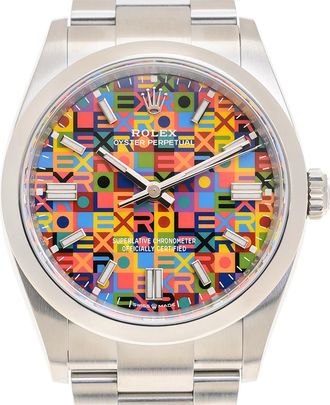 Rolex Oyster Perpetual Multi-Color Motif Jubilee Dial Watch m126000-0016
