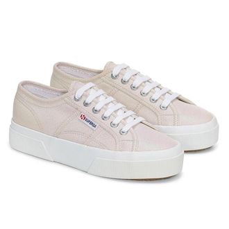 Superga Womens/Ladies 2740 Lame Platform Trainers (5.5 UK) (Beige/Iridescent)