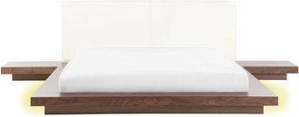 Beliani Beliani - Letto giapponese in legno marrone con led 160 x 200 cm Zen