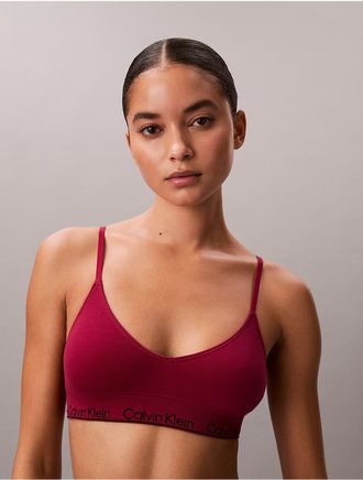 Calvin Klein Womens Naturals Modern Seamless Lightly Lined Triangle Bralette - Red - XS