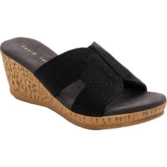 David Tate Vibe Wedge Slide Sandal in Black at Nordstrom, Size 10.5