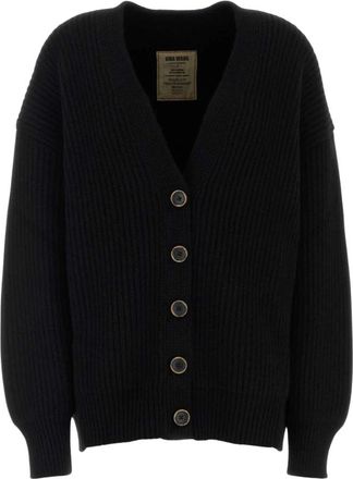 Uma Wang Cashmere Oversized Cardigan - Dames - Cashmere truien - Zwart - M - Kasjmier - Truien & Vesten